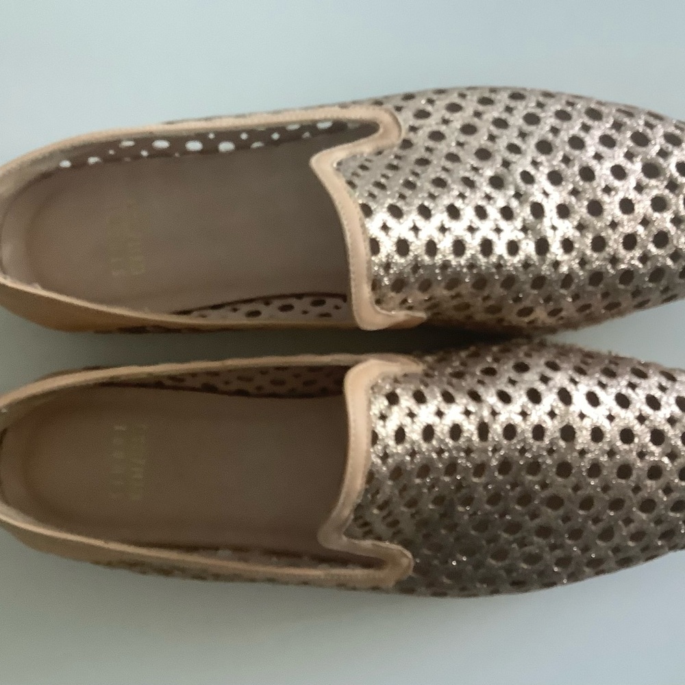 Stuart Weitzman  County Glitter flat espadrilles,rose gold,size 81/2 M